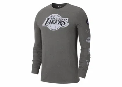 Pre-owned Nike Men's  Nba Los Angeles Lakers City Edition Long Sleeve T-shirt In Grey In Gray