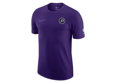 Pre-owned Nike Men's  Nba Los Angeles Lakers Courtside City Edition T-shirt In Purple