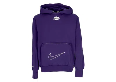 Pre-owned Nike Men's  Nba Los Angeles Lakers Courtside Loose Fit Hoodie In Purple