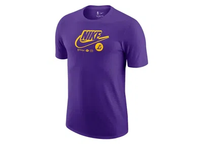 Pre-owned Nike Men's  Nba Los Angeles Lakers Essentials Logo Drifit T-shirt In Purple