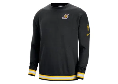 Pre-owned Nike Men's  Nba Los Angeles Lakers Fleece Loose Fit Sweatshirt In Black
