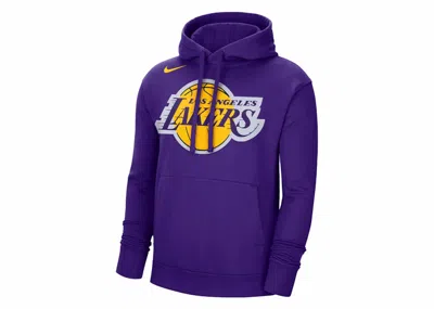 Pre-owned Nike Men's  Nba Los Angeles Lakers Fleece Pullover Hoodie In Purple