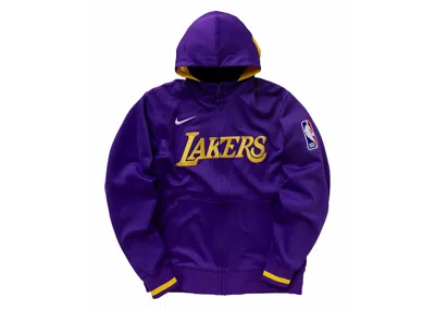 Pre-owned Nike Men's  Nba Los Angeles Lakers Home Showtime Drifit Fullzip Hoodie In Purple