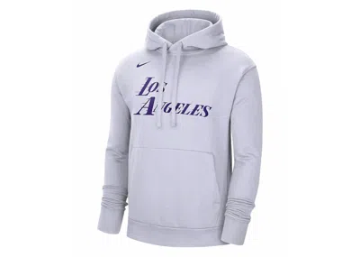 Pre-owned Nike Men's  Nba Los Angeles Lakers Lebron James City Edition Loose Fit Hoodie In White