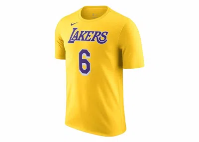 Pre-owned Nike Men's  Nba Los Angeles Lakers Lebron James T-shirt In Yellow