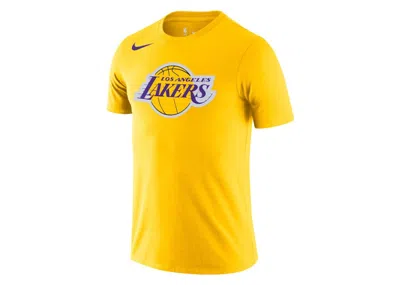 Pre-owned Nike Men's  Nba Los Angeles Lakers Logo Drifit T-shirt In Yellow