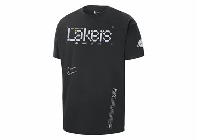 Pre-owned Nike Men's  Nba Los Angeles Lakers Max 90 Loose Fit T-shirt In Black