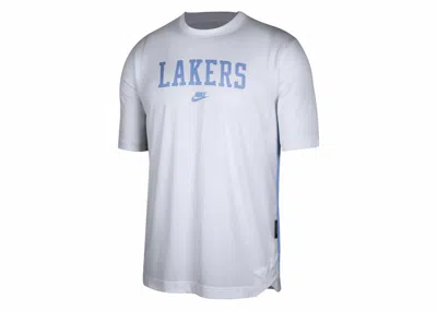 Pre-owned Nike Men's  Nba Los Angeles Lakers Prgm Hwc Classics Drifit Loose Fit T-shirt In White/light Blue In Multi