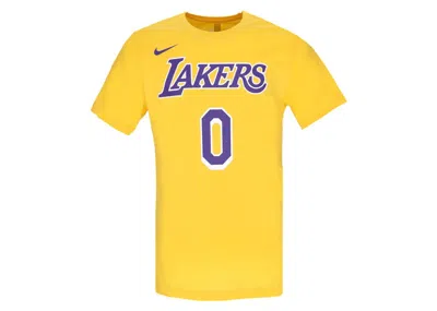 Pre-owned Nike Men's  Nba Los Angeles Lakers Russell Westbrook T-shirt In Yellow
