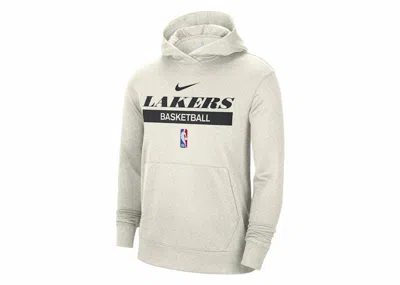 Pre-owned Nike Men's  Nba Los Angeles Lakers Spotlight Pullover Drifit Loose Fit Hoodie In Sail