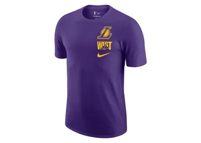 Pre-owned Nike Men's  Nba Los Angeles Lakers T-shirt In Purple/yellow