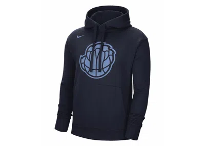 Pre-owned Nike Men's  Nba Memphis Grizzlies Essential Fleece Pullover Loose Fit Hoodie In Navy Blue
