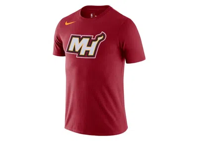 Pre-owned Nike Men's  Nba Miami Heat Logo Drifit T-shirt In Red