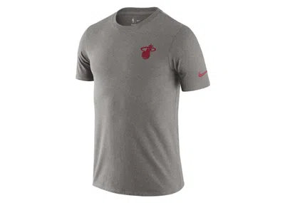 Pre-owned Nike Men's  Nba Miami Heat Logo T-shirt In Gray
