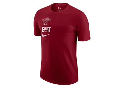 Pre-owned Nike Men's  Nba Miami Heat T-shirt In Dark Red/white