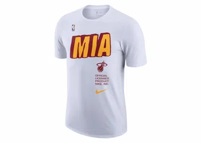 Pre-owned Nike Men's  Nba Miami Heat T-shirt In White
