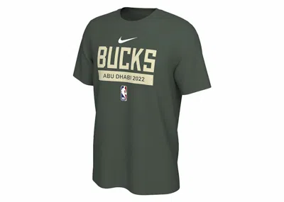 Pre-owned Nike Men's  Nba Milwaukee Bucks Abu Dhabi 2022 T-shirt In Green