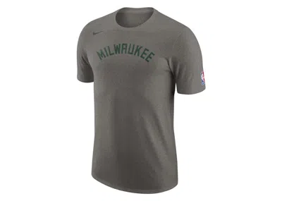 Pre-owned Nike Men's  Nba Milwaukee Bucks City Edition T-shirt In Grey/green