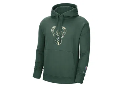 Pre-owned Nike Men's  Nba Milwaukee Bucks Essential Fleece Pullover Hoodie In Dark Green
