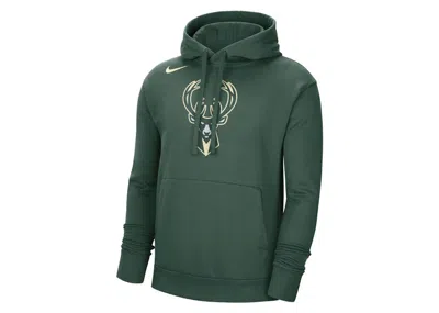 Pre-owned Nike Men's  Nba Milwaukee Bucks Fleece Pullover Loose Fit Hoodie In Green