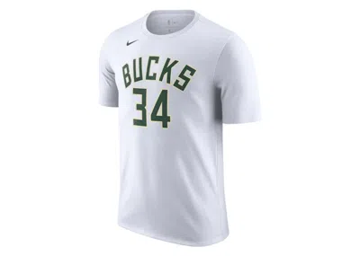 Pre-owned Nike Men's  Nba Milwaukee Bucks Giannis Antetokounmpo T-shirt In White/green