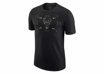 Pre-owned Nike Men's  Nba Milwaukee Bucks T-shirt In Black