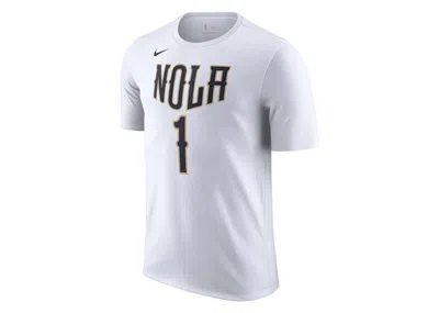 Pre-owned Nike Men's  Nba New Orleans Pelicans Zion Williamson T-shirt In White