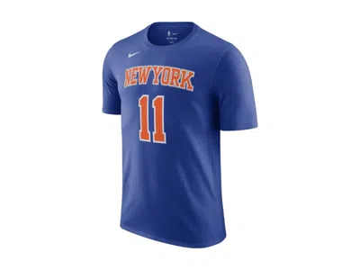 Pre-owned Nike Men's  Nba New York Knicks Jalen Brunson Name & Number T-shirt In Blue/white/orange In Multi