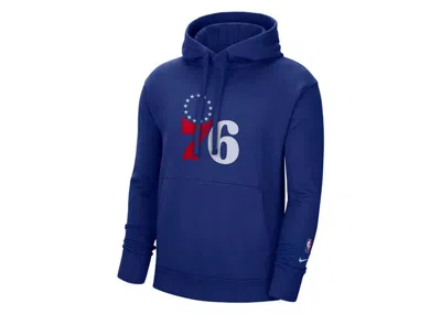 Pre-owned Nike Men's  Nba Philadelphia 76ers Essential Pullover Hoodie In Blue
