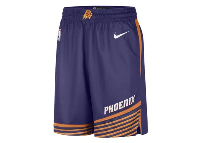 Pre-owned Nike Men's  Nba Phoenix Suns Icon Edition Swingman Drifit Shorts In Purple/white