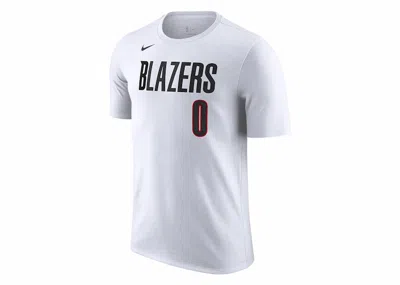 Pre-owned Nike Men's  Nba Portland Trail Blazers Damian Lillard T-shirt In White