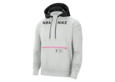 Pre-owned Nike Men's  Nba Team 31 Courtside Fleece Pullover Hoodie In Heather Grey