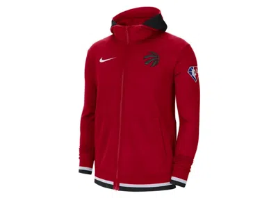 Pre-owned Nike Men's  Nba Toronto Raptors Showtime Drifit Fullzip Hoodie In Red
