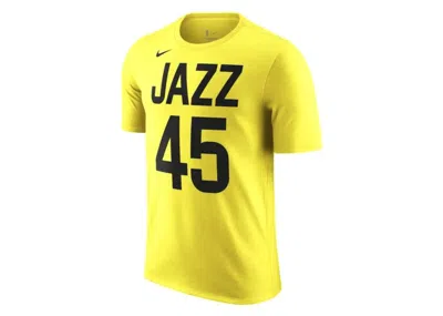 Pre-owned Nike Men's  Nba Utah Jazz Donovan Mitchell T-shirt In Yellow/black