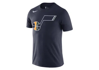 Pre-owned Nike Men's  Nba Utah Jazz Logo T-shirt In Dark Blue