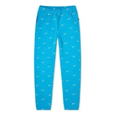 Nike Men's  Nrg Swoosh Logo Full Print Straight Sports Pants/trousers/joggers Blue