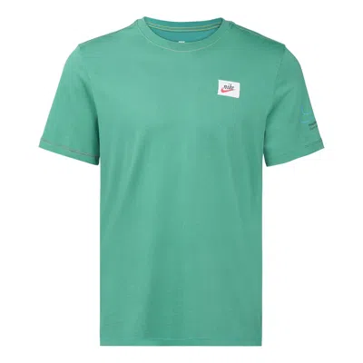 Nike Men's  Nsw Tee Swoosh 50 Lbr Casual Sports Breathable Logo Printing Short Sleeve Light Green T-s In Brown