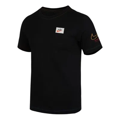 Nike Men's  Nsw Tee Swoosh 50 Lbr Casual Sports Breathable Printing Short Sleeve Black T-shirt