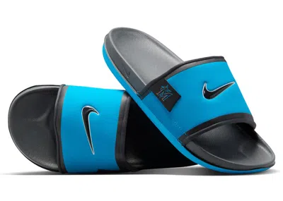 Pre-owned Nike Men's  Offcourt Slide Miami Marlins Sneakers In Neptune Blue/dark Smoke Grey/black