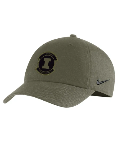 Nike Men's  Olive Illinois Fighting Illini Military-inspired Pack Heritage86 Adjustable Hat