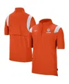 Nike Men's  Orange Clemson Tigers Coach Short Sleeve Quarter-zip Jacket In Orange