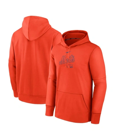 Nike Men's  Orange New York Mets Authentic Collection Practice Performance Pullover Hoodie