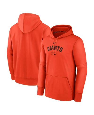 Nike Men's San Francisco Giants Authentic Collection Practice  Therma Mlb Pullover Hoodie In Orange