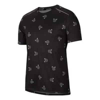 Nike Men's  Pattern Logo Printing Round Neck Sports Short Sleeve Black T-shirt