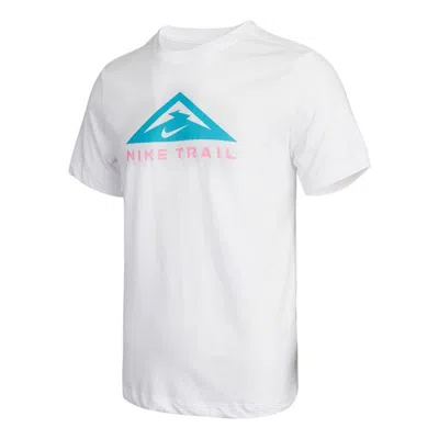 Nike Men's  Pattern Printing Breathable Sports Short Sleeve White T-shirt