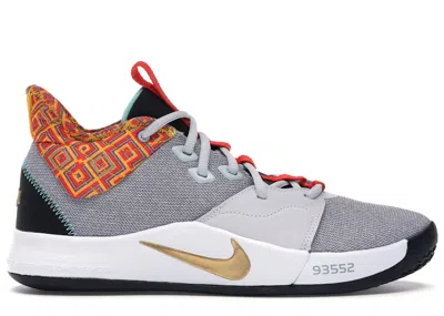Pre-owned Nike Men's  Pg 3 Bhm (2019) Sneakers In Pure Platinum/metallic Gold In Multi