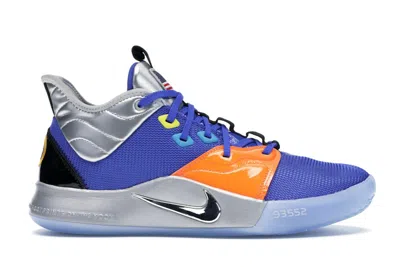 Pre-owned Nike Men's  Pg 3 Nasa Apollo 14 Sneakers In Royal/silver/orange In Multi