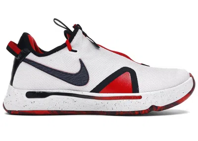 Pre-owned Nike Men's  Pg 4 Usa Sneakers In White/obsidian/university Red In Multi