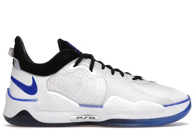 Pre-owned Nike Men's  Pg 5 Playstation Sneakers In White/blue/black