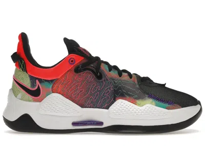 Pre-owned Nike Men's  Pg 5 Sneakers In Bright Crimson/fierce Purple/barely Volt In Multi